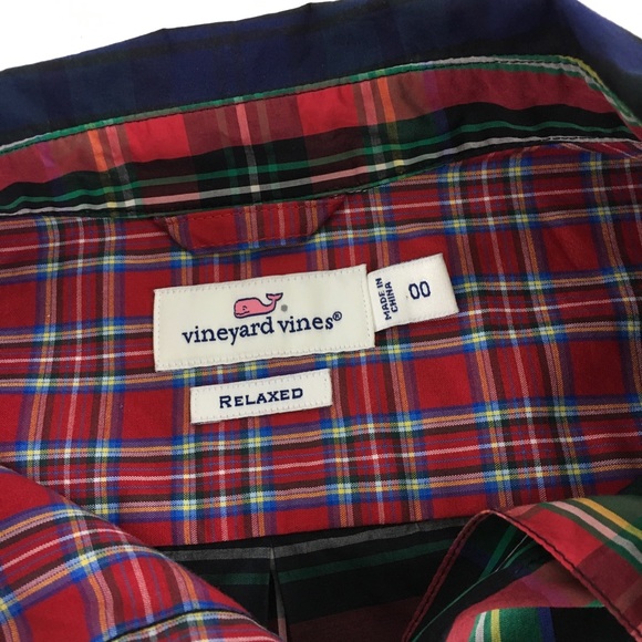 Vineyard Vines Relaxed Plaid Shirt Christmas - Picture 5 of 8